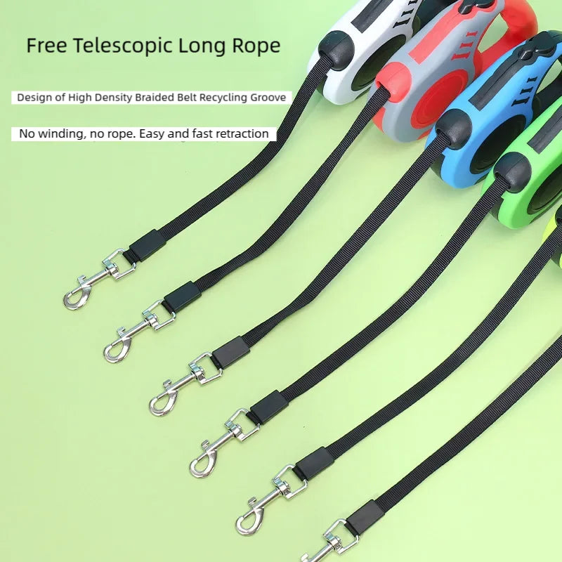 3M 5M Dog Leash for Small Dogs Cat Automatic Retractable Durable Nylon Lead Puppy Outdoor Travel Walking Hiking Traction Rope