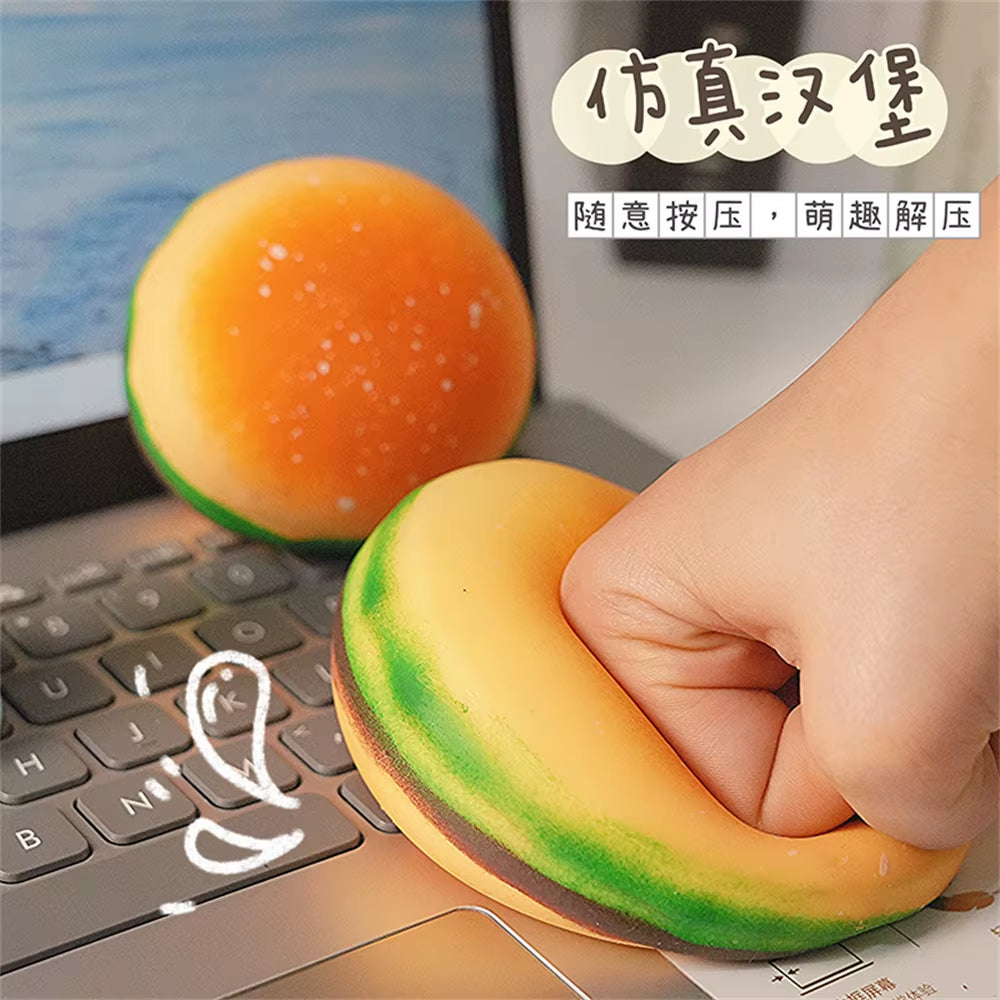 Squishy Hamburger Stress Ball Autism Sensory Toy Stress & Anxiety Relief Fidget Toys Pinch Decompression Toy