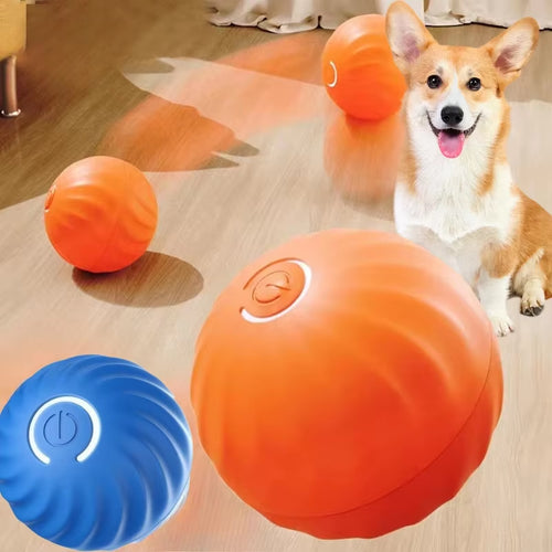 -Pet Toy Ball Automatic Moving Dog Toy Ball Smart USB Jumping Rotating Interactive Dog Chew Toy Ball for Puppy Ball Toy