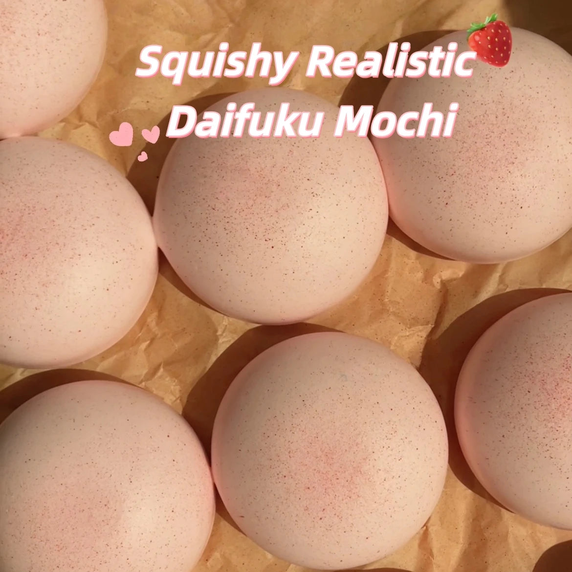 1PC Squishy Realistic Daifuku Mochi Stress Relief Sensory Decompression Toys Sticky Slow Rising Squeeze Toy for Kids Adults Gift