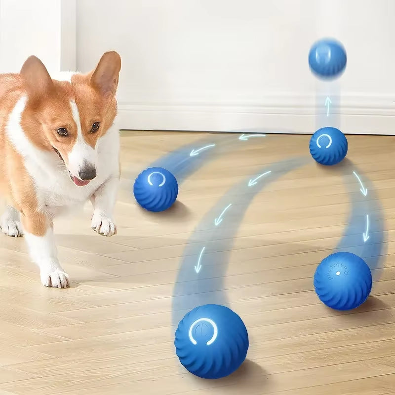 -Pet Toy Ball Automatic Moving Dog Toy Ball Smart USB Jumping Rotating Interactive Dog Chew Toy Ball for Puppy Ball Toy